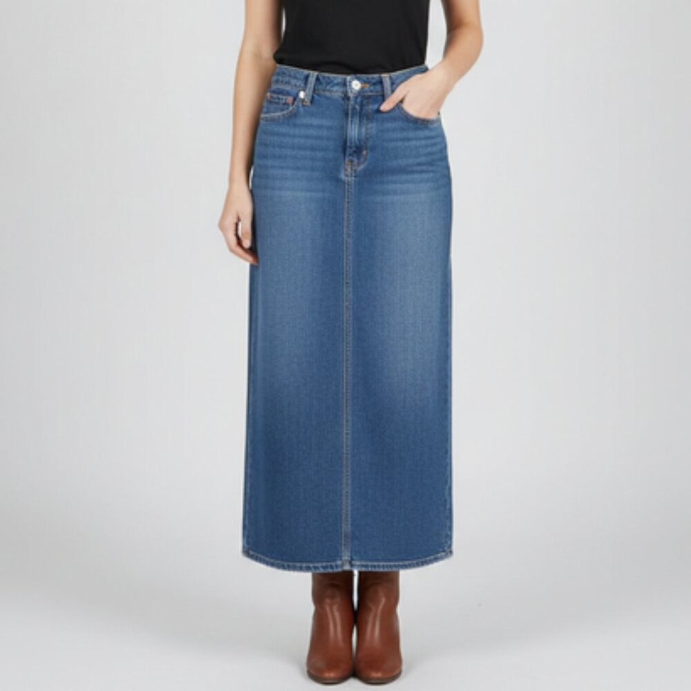 Roxy long denim skirt size 5 midi length